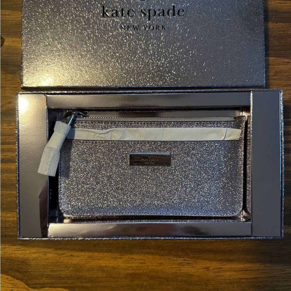 Kate Spade Silver Glitter Wristlet/Wallet